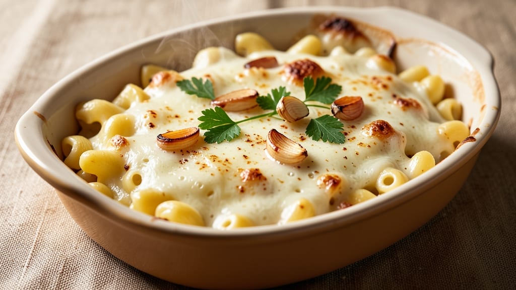 Baked Garlic Mac and Cheese Recipe: Crispy Top, Gooey Pull-Apart Magic