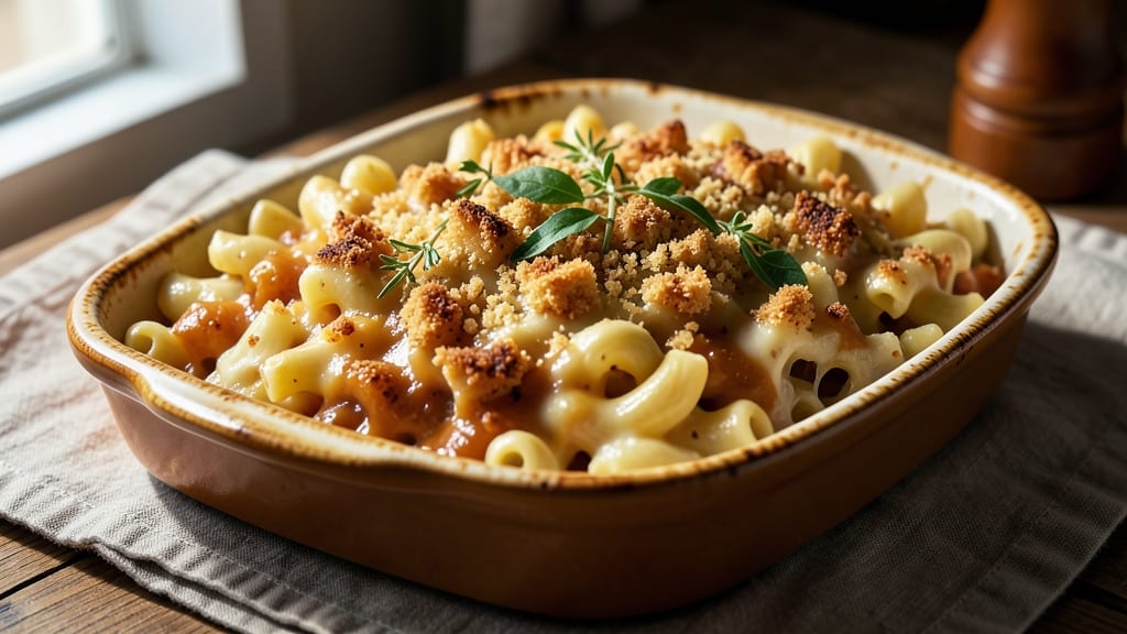 Baked Creamy Mac and Cheese Recipe with Bread Crumbs: Crispy-Topped Cheese Pulls in One Bake