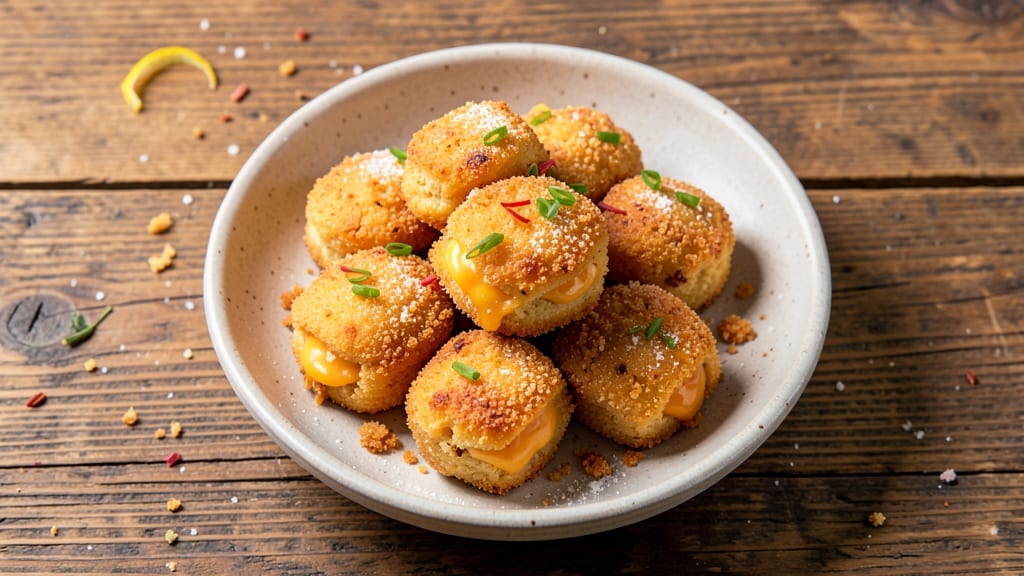 Baked Cheddar Cheese Bites Recipe: Crispy Shells With Melty Gooey Cheddar