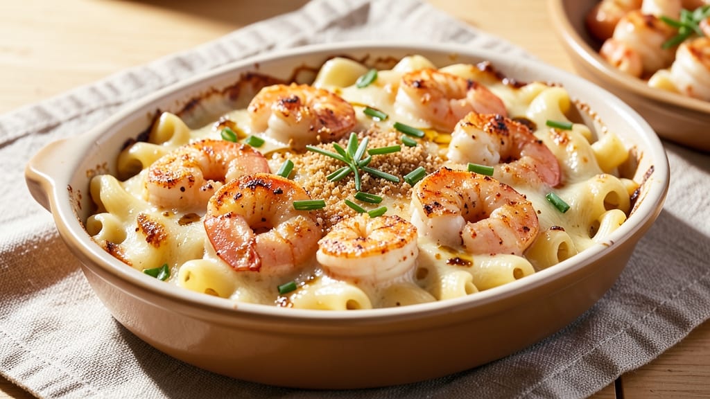 Baked Mac and Cheese With Shrimp Recipe: Savory Seafood Twist for Crowd-Pleasing Appetizer