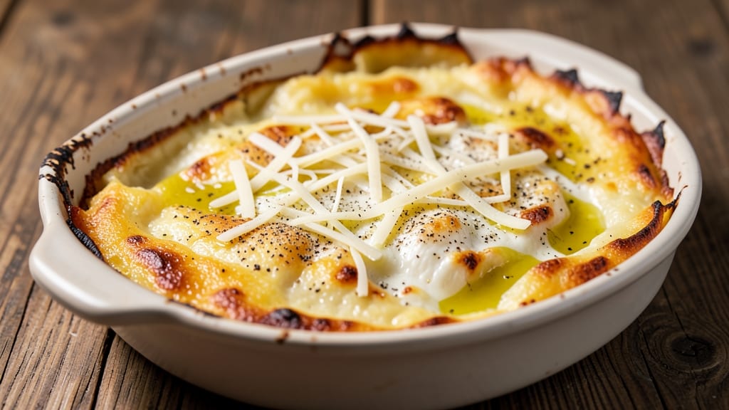 Baked Cheese Polenta Recipe: Crispy Top, Gooey Cheese Pulls