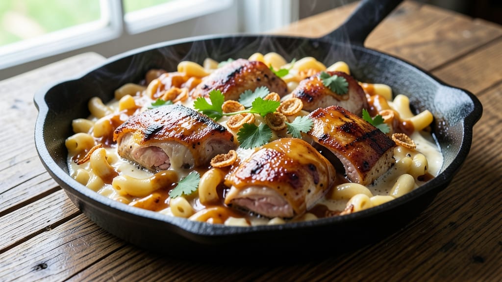 BBQ Chicken Mac and Cheese Recipe: Smoky Grilled Top and Creamy Pasta Fusion