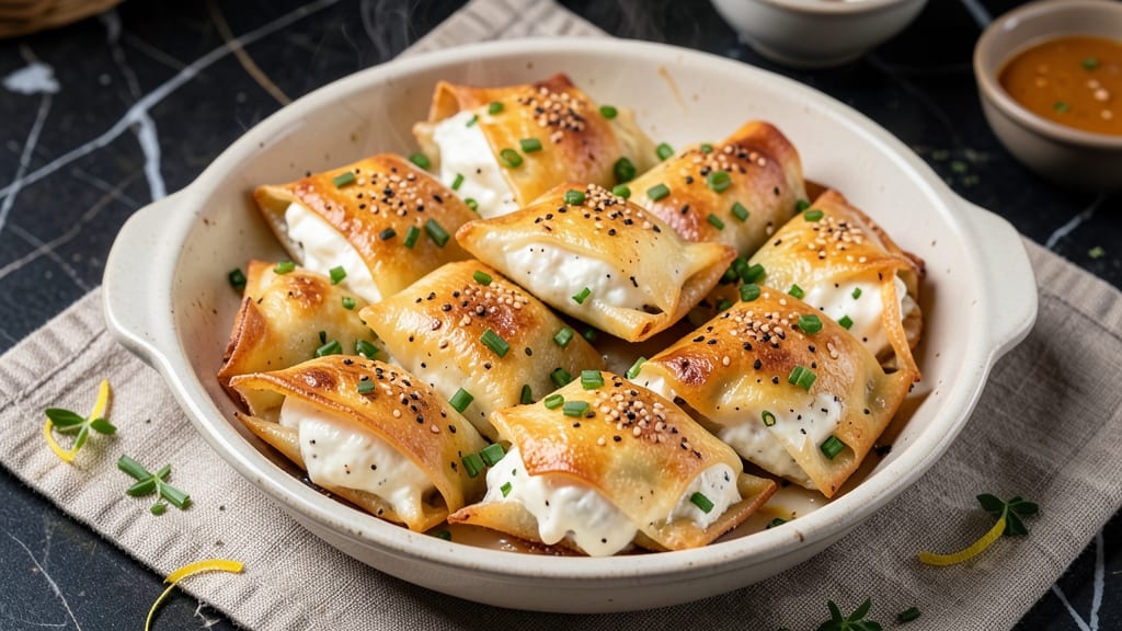 Baked Cream Cheese Rangoon Recipe: Crispy Wonton Shells With Gooey Cheese Center
