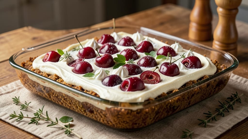 9x13 Cherry Delight Recipe With Cream Cheese And Graham Cracker: Triple-Layered Bar Magic