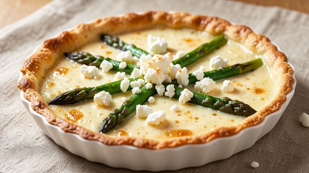 Asparagus and Goats Cheese Quiche Recipe: Savory Crust With Tangy Cream Cheese Center