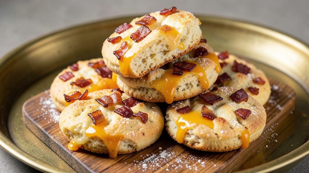 Bacon and Cheese Dog Biscuit Recipe: Crispy Crust With Gooey Cheese Pulls