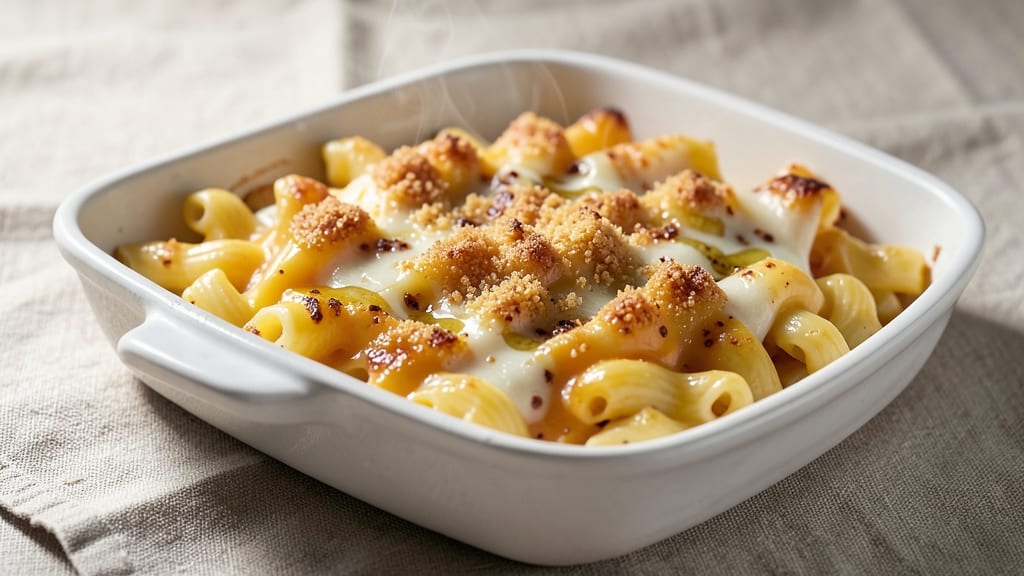 Baked Mac and Cheese Recipe with Cheddar and Mozzarella: Triple-Cheese Crunch-Top Mastery