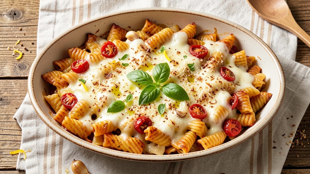 Baked Cheese Mostaccioli Recipe: Crispy Noodles Hugged by Melty Cheese