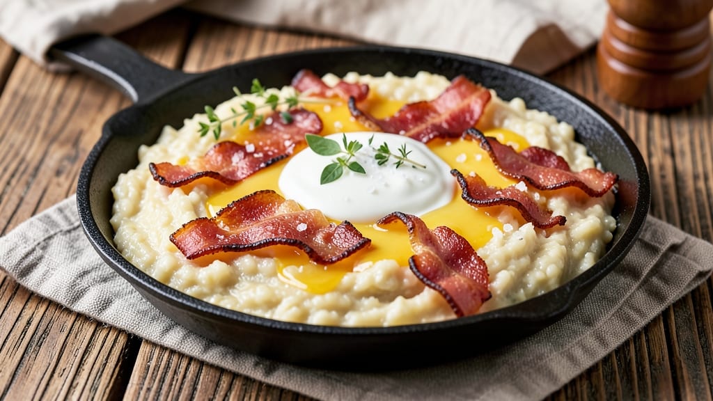 Bacon Cheese Grits Recipe: Smoky Crispy Top and Creamy Pull-Apart Magic