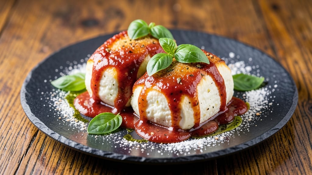 Baked Goat Cheese and Marinara Recipe: Melty Bites With Tangy Tomato Hug