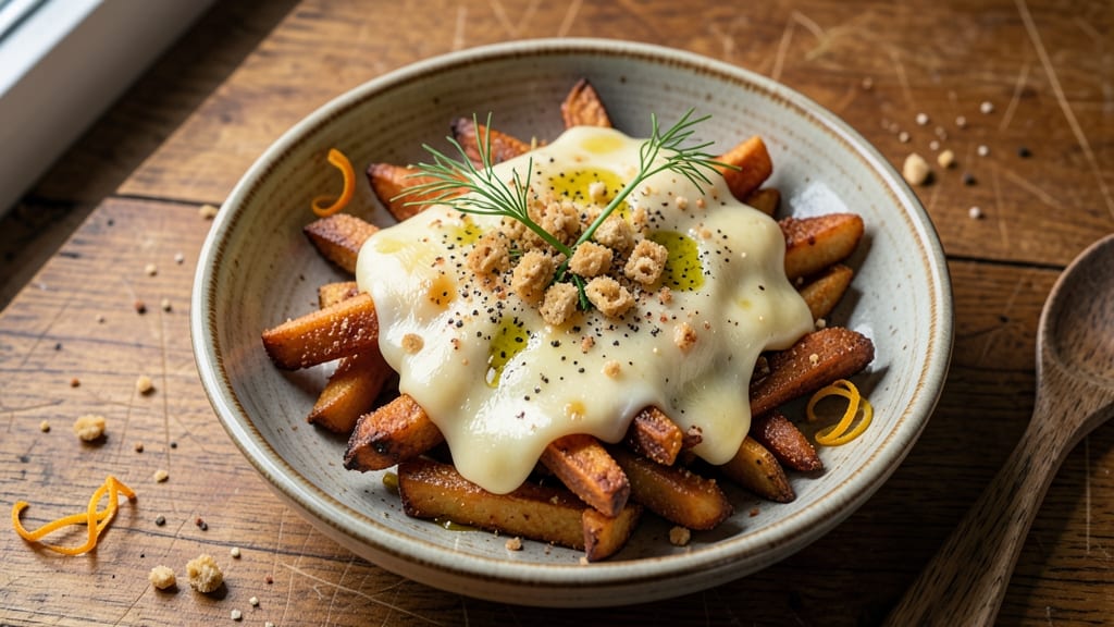Baked Cheese Fries Recipe: Crispy Potato Bites with Melty Cheese Rivers