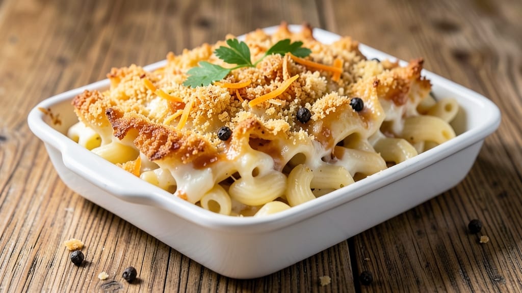 Baked Mac and Cheese Recipe with Panko Bread Crumbs: Crispy-Topped Cheesy Bliss in One Bowl