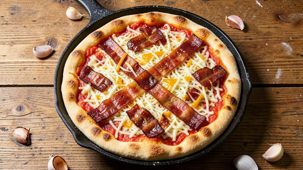 Bacon and Cheese Pizza Recipe: Crispy Crust With Melty Pull-Apart Strings
