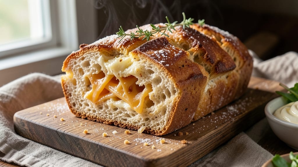Artisan Cheddar Cheese Bread Recipe: Pull-Apart Crust With Melty Streaks
