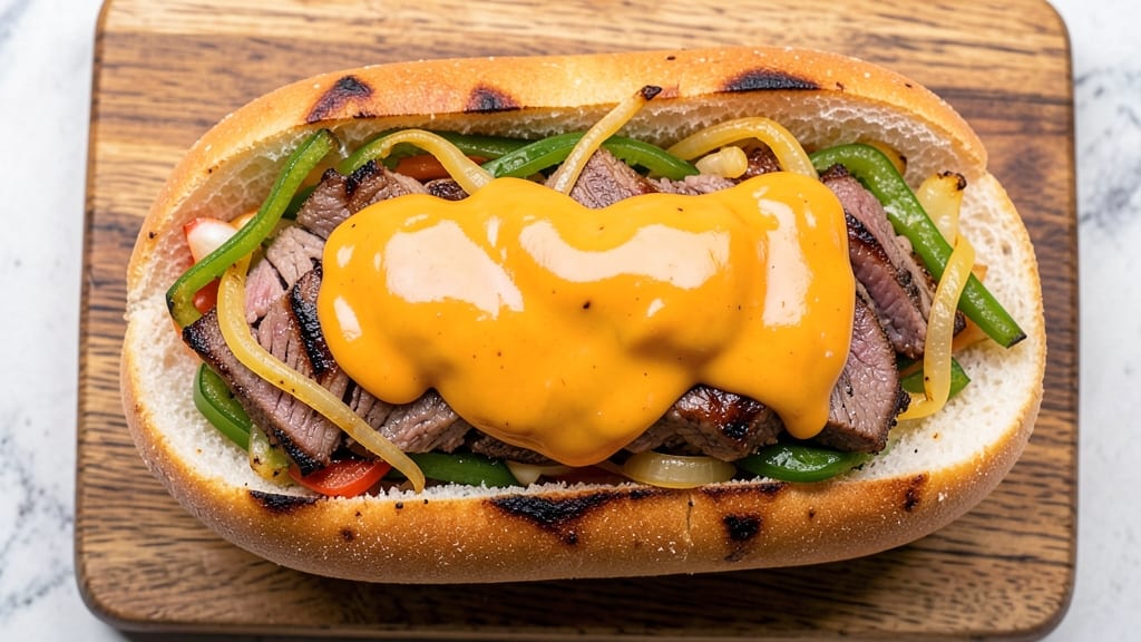 Authentic Philly Cheesesteak Recipe Cheese Whiz: Sizzling Steak and Cheese Whiz Fusion