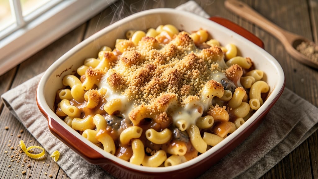Baked Macaroni and Cheese Recipe with Cream of Mushroom Soup: Savory Depth and Ultra-Creamy Richness