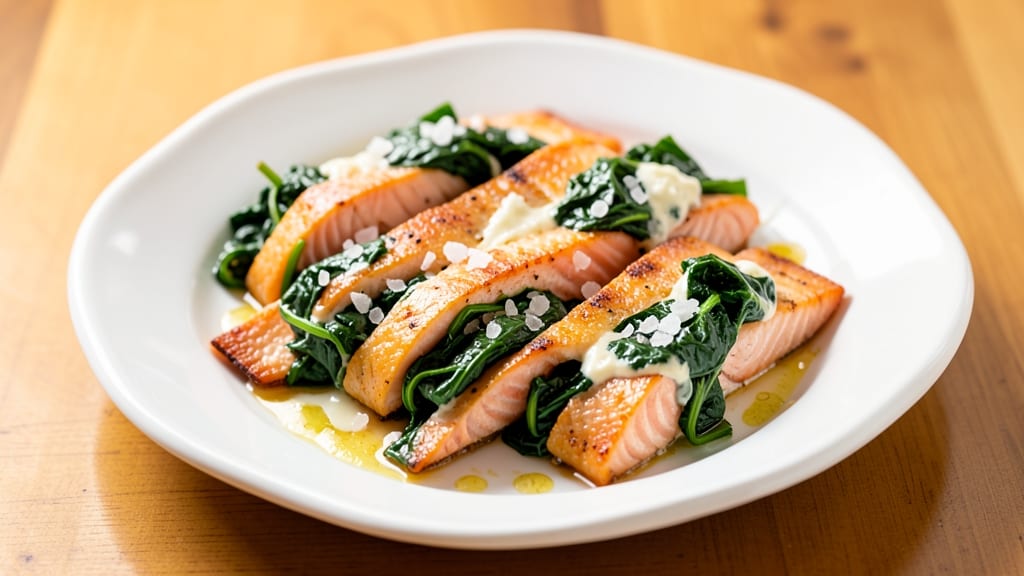 Baked Salmon Stuffed With Spinach and Cream Cheese Recipe: Flaky Fillets Stuffed to Overflowing