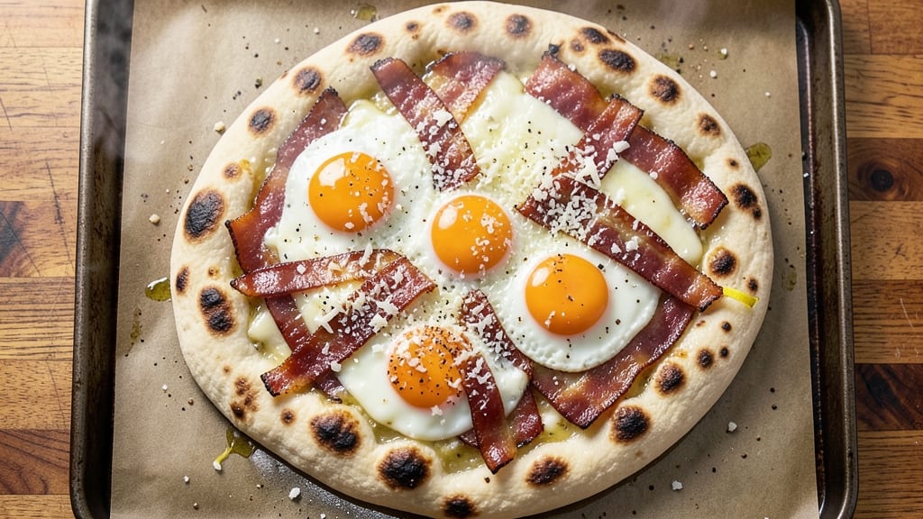 Bacon Egg Cheese Pizza Recipe: Breakfast Brunch That Starts With Crispy Edges