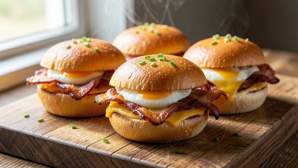 Bacon Egg and Cheese Sliders Recipe: Mini Breakfast Sandwiches With Crispy Edges