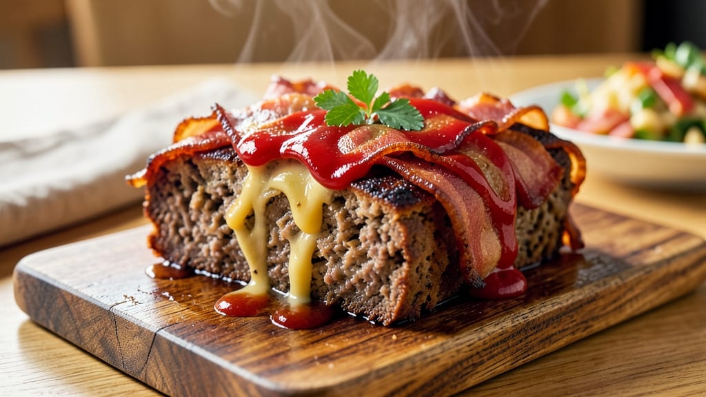 Bacon and Cheese Stuffed Meatloaf Recipe: Smoky Bacon Crunch Inside Juicy Loaf