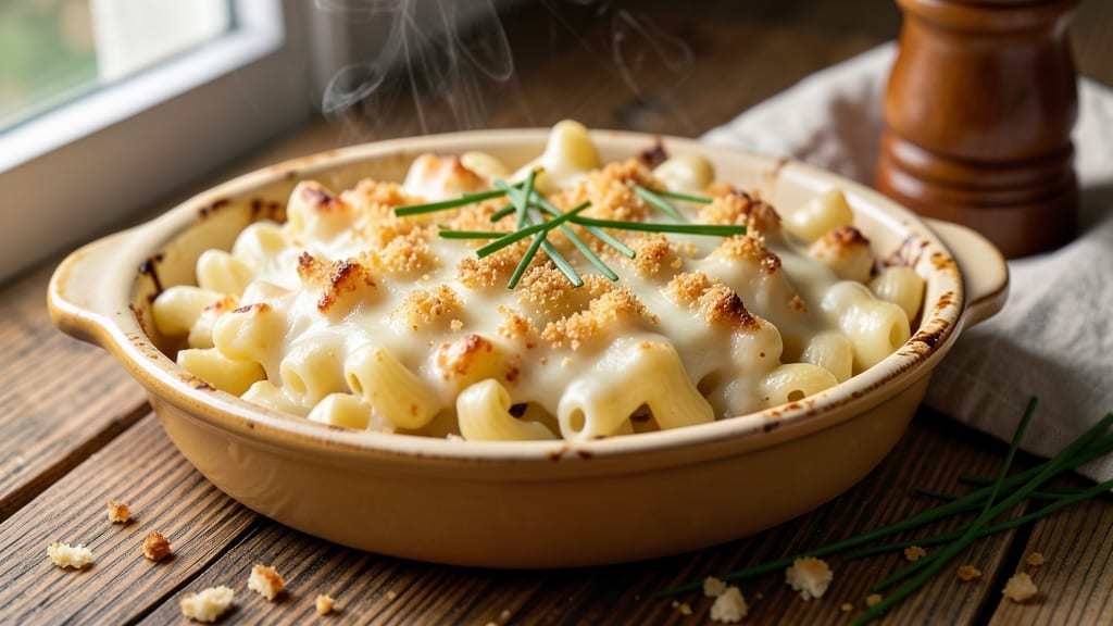 Baked White Cheddar Mac and Cheese Recipe with Bread Crumbs: Crispy Top That Locks in Melty Cheese