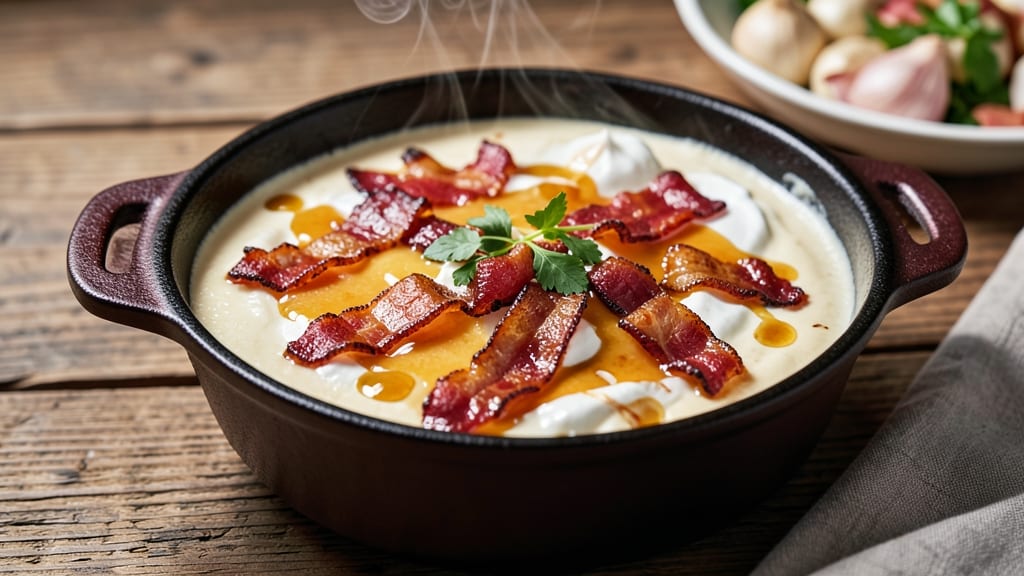 Bacon Cheese Fondue Recipe: Smoky Crispy Edges and Melty Streaks