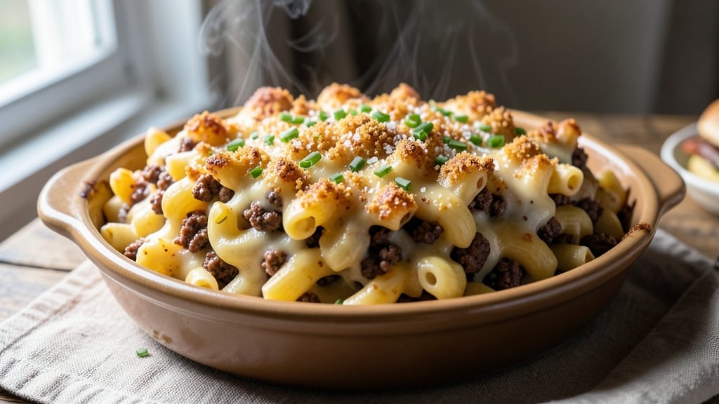 Baked Mac and Cheese With Hamburger Recipe: Savory Meat-Meets-Creamy Cheese Fusion