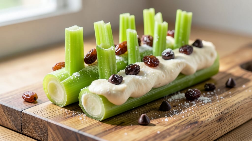 Ants On A Log Cream Cheese Recipe: Crunchy Celery Sticks With Sweet Cream Cheese Dip