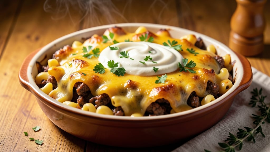 Baked Mac and Cheese With Beef Recipe: Hearty One-Pan Dinner With Meat and Cheese Fusion