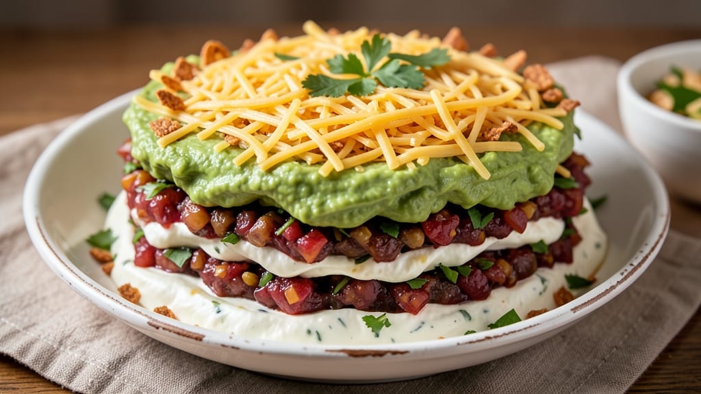 7 Layer Cheese Dip Recipe: Party Crowd-Pleaser in One Bowl