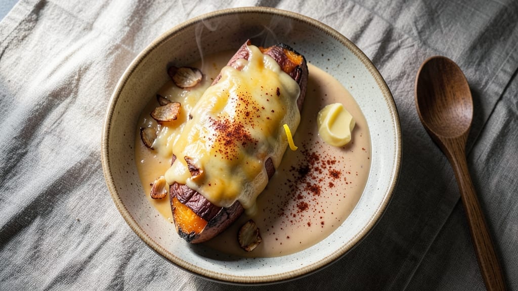 Baked Sweet Potato with Cheese Recipe: Crispy Top, Gooey Cheese Magic