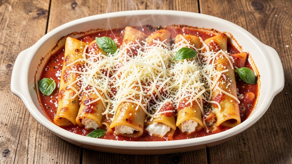 Barilla Cheese Manicotti Recipe: Triple-Layered Pasta With Gooey Ricotta Filling