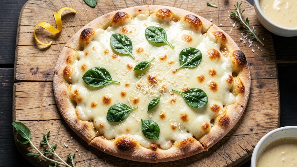 Alfredo Cheese Pizza Recipe: Ultra-Stretchy Dough with Creamy Parmesan Pool