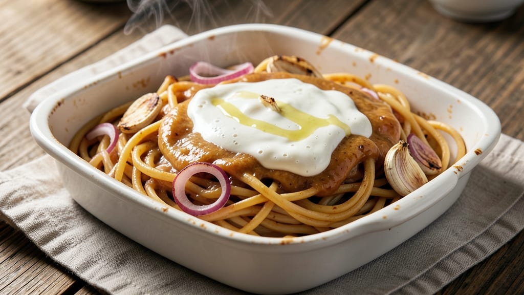 Baked Spaghetti Recipe with Cream Cheese and Sour Cream: One-Pan Cheesy Pasta Bake Magic