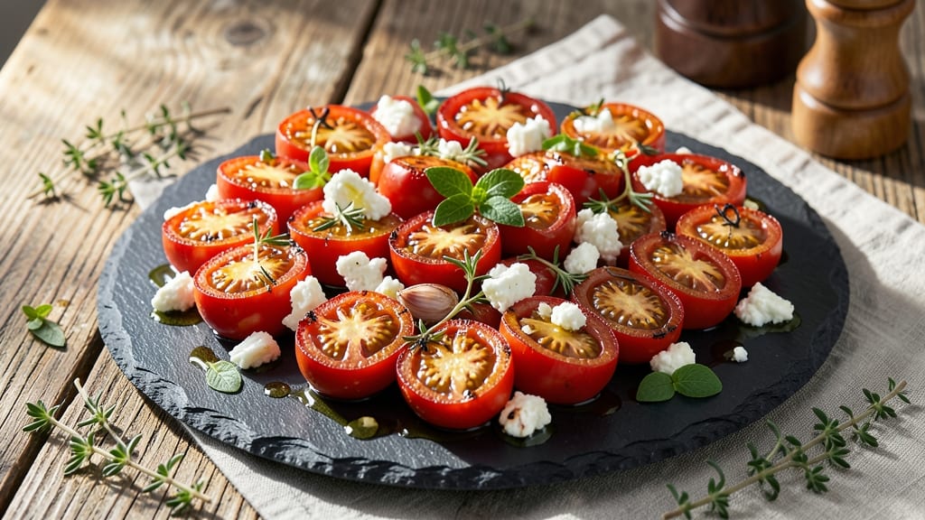 Baked Grape Tomatoes and Feta Cheese Recipe: Sun-Dried Flavor Without the Wait