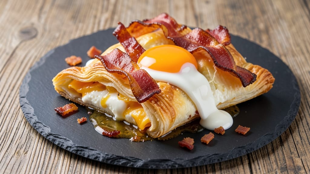 Bacon Egg Cheese Puff Pastry Recipe: Flaky Layers With Melty Cheese Rivers