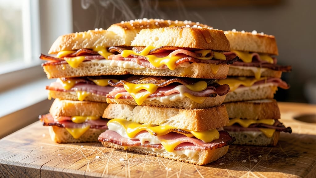 Baked Ham and Cheese Party Sandwiches Recipe: Crispy-Crusted Bites With Melty Cheese Pull-Apart Magic