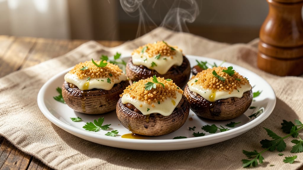 Alouette Cheese Stuffed Mushrooms Recipe: Goat Cheese and Herb Pull-Apart Delight