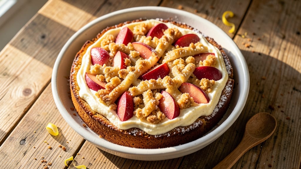 Apple Cream Cheese Coffee Cake Recipe: Moist Crumb and Coffee-Infused Ganache Streaks