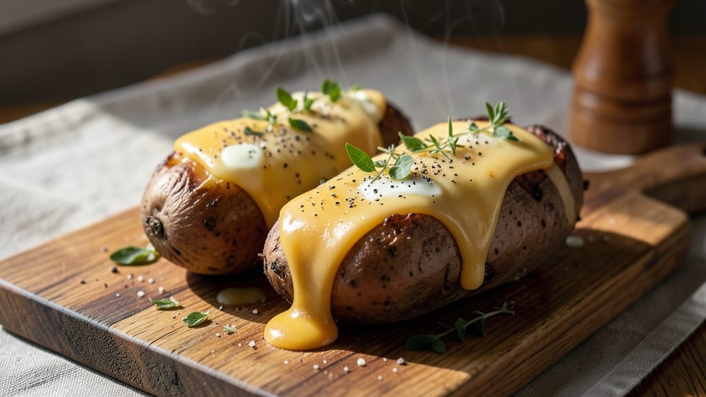 Baked Whole Potato with Cheese Recipe: Crispy Skin and Melted Cheese Magic