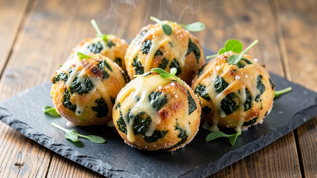 Baked Spinach Cheese Balls Recipe: Golden Crispy Shells With Melty Centers