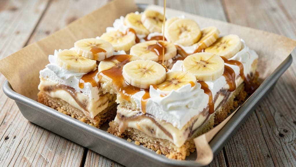 Banana Cream Cheese Bars Recipe: Triple-Layered Crunch Meets Gooey Swirls