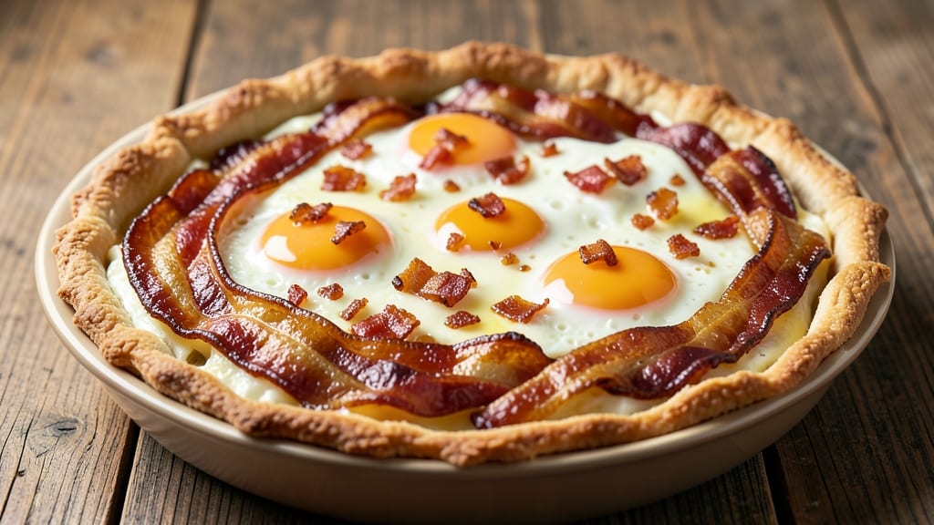Bacon Egg and Cheese Pie Recipe: Flaky Pastry Crust With Gooey Fillings